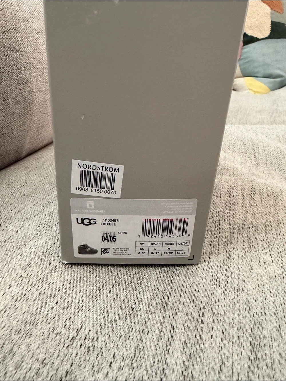 UGG Kids Gray Fuzzy Grip Sole Slippers